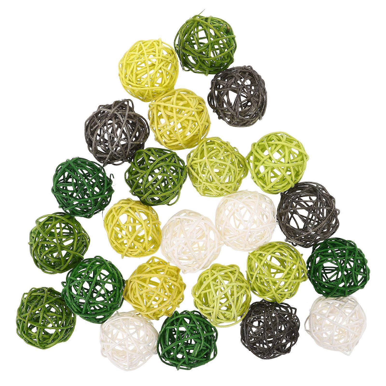 Handcrafted Rattan Balls for Crafts Assorted Color Lightweight and Portable 24pcs