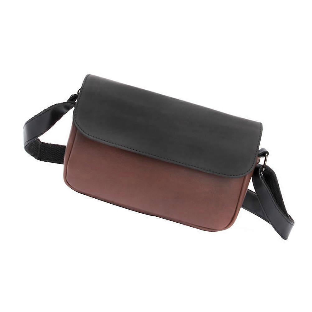 Messenger Bag Crossbody One Shoulder Bag School Pu Coffee Storage Bag Phone Pouch 1Set