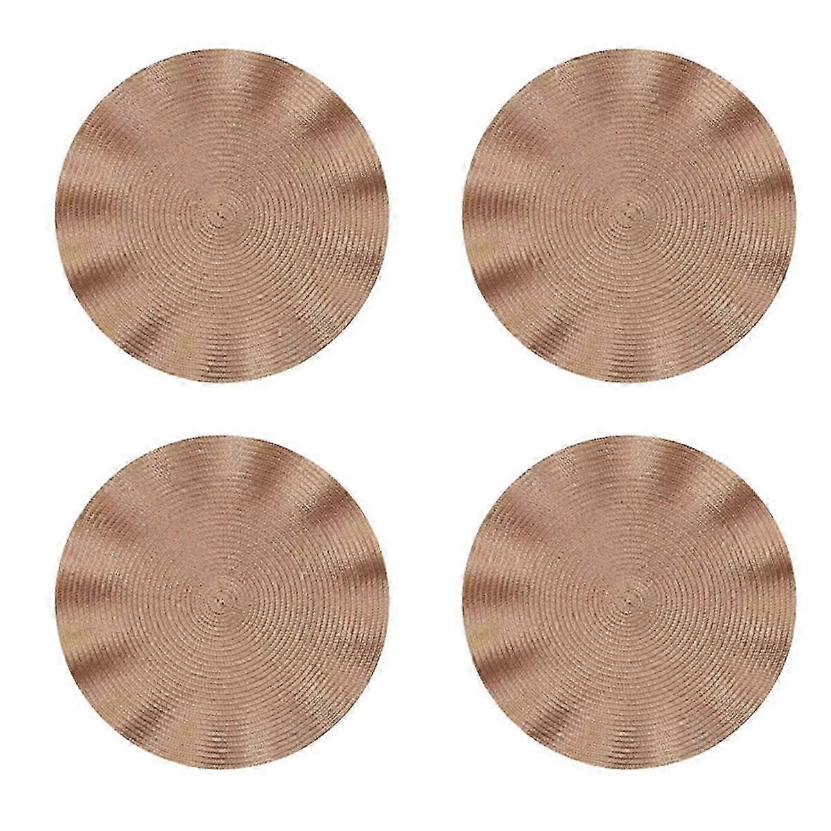 Wood Grain Edge النمط الغربي المقاوم للزيت والماء والأوساخ والحرارة حصيرة طعام عازلة للحرارة لون الشمبانيا