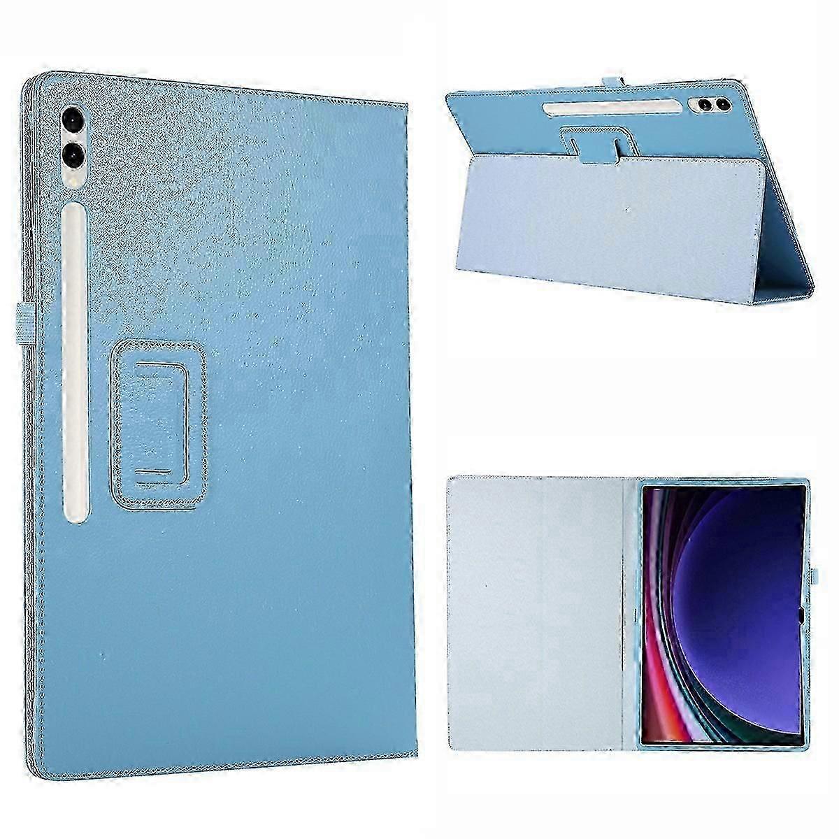 Do Samsung Galaxy Tab S10 Ultra Case Bi-fold Stand Skórzany pokrowiec na tablet Litchi Texture-zielony