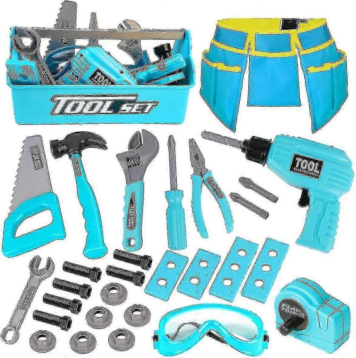 30 PCS Pretend Play Toys With Kids Electric Drill Construction Tool