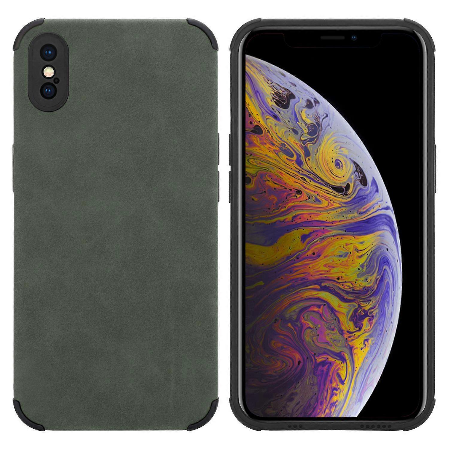 Capa Protetora de TPU para iPhone XS MAX - Couro Falso Fosco