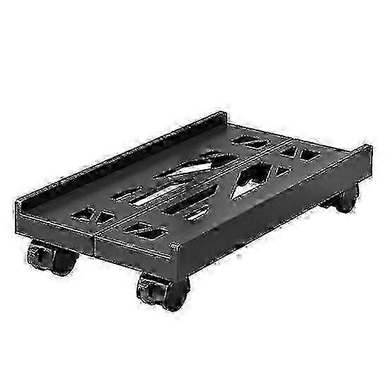 Adjustable PC Tower Stand with Wheels for Under Desk, Stable Mobile Computer CPU Holder Stand - Black