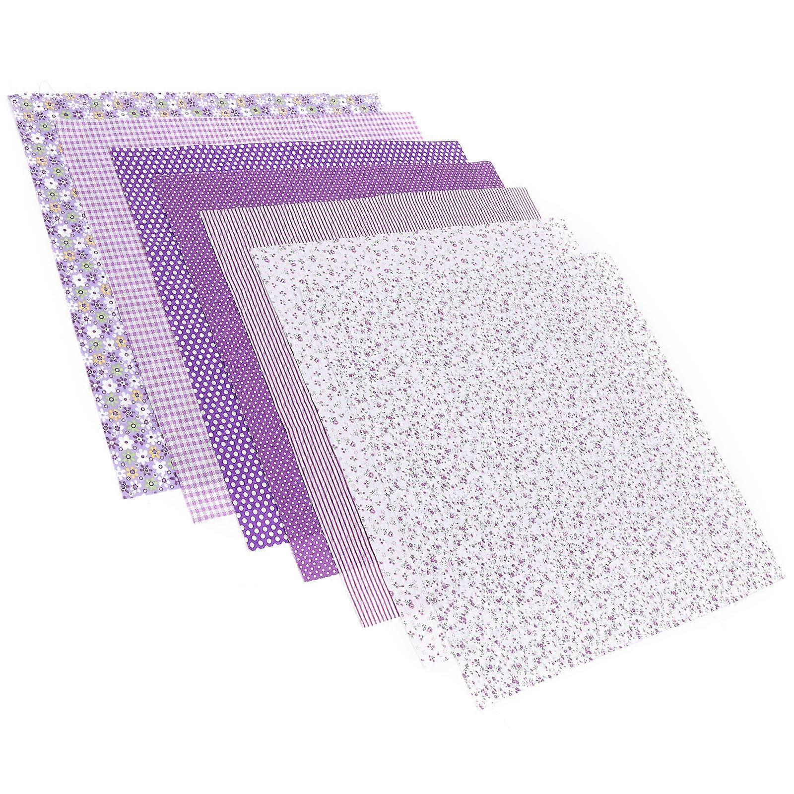 Printed Cotton Fabric Squares Diy Quilting Fabric Sheets Fabric Sheets Purple Cotton Material for Quilting