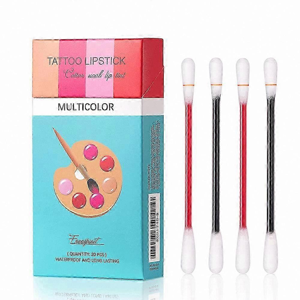 20-Pack Non-Stick Lip Tint Applicators, Waterproof Matte Lip Gloss Swabs for Tattoo Lips