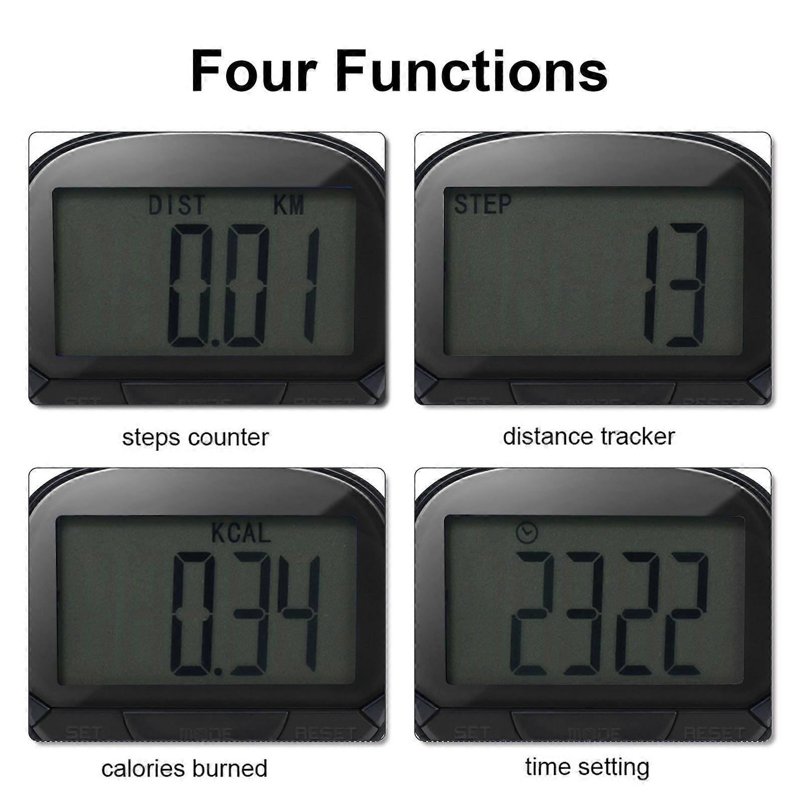 Multi-functional Step Counter 3D Pedometer with Clip for Fitness Tracker for Tracking Steps / Walking Distance / Calories Portable Fitness Monitor wit