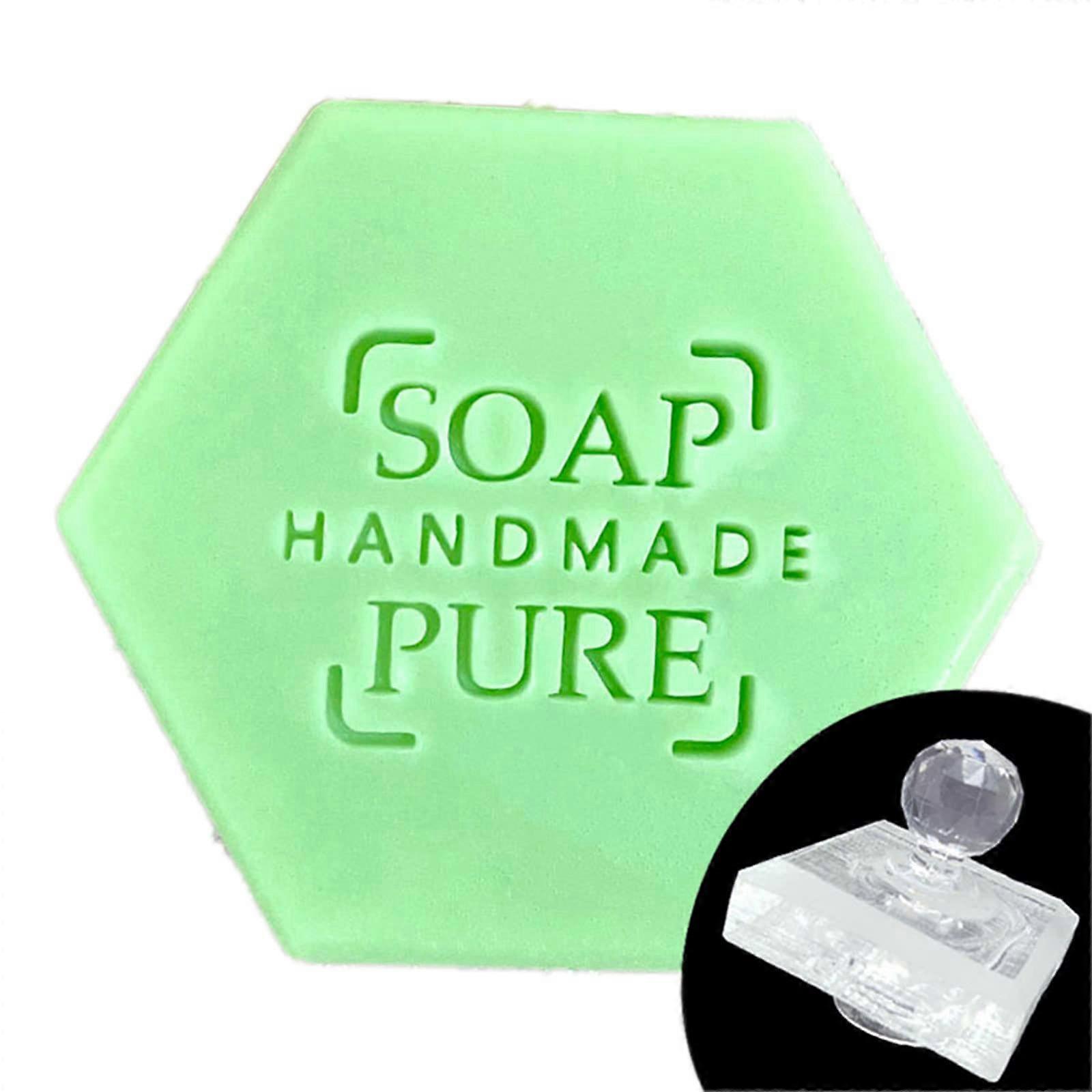 Soap Stamp Acrylic Handmade Words Chapter Stamp With Handle 4.1x4.1cm Natural Essential Oil Soap Seal