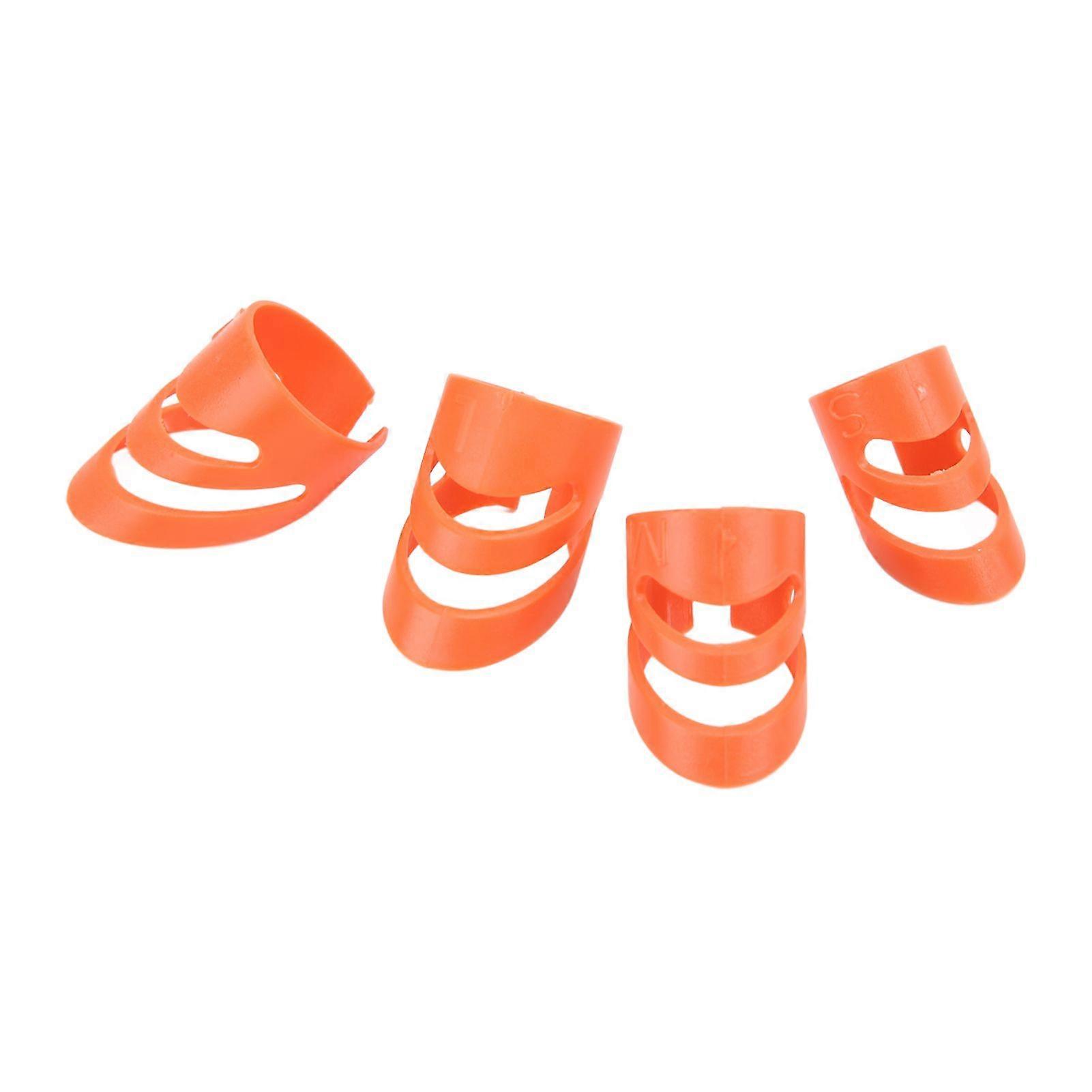 4Pcs Guitar Finger Pick Fingertip Protector Instrument Accessory Set Kit for Bass BanjoRed