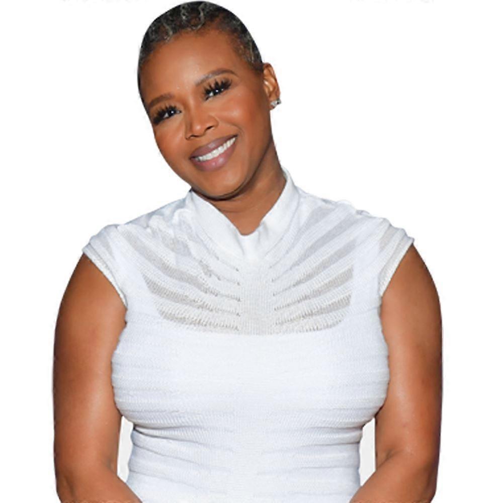 Claire Sulmers (vit klänning) halvkropp kompis utskärning