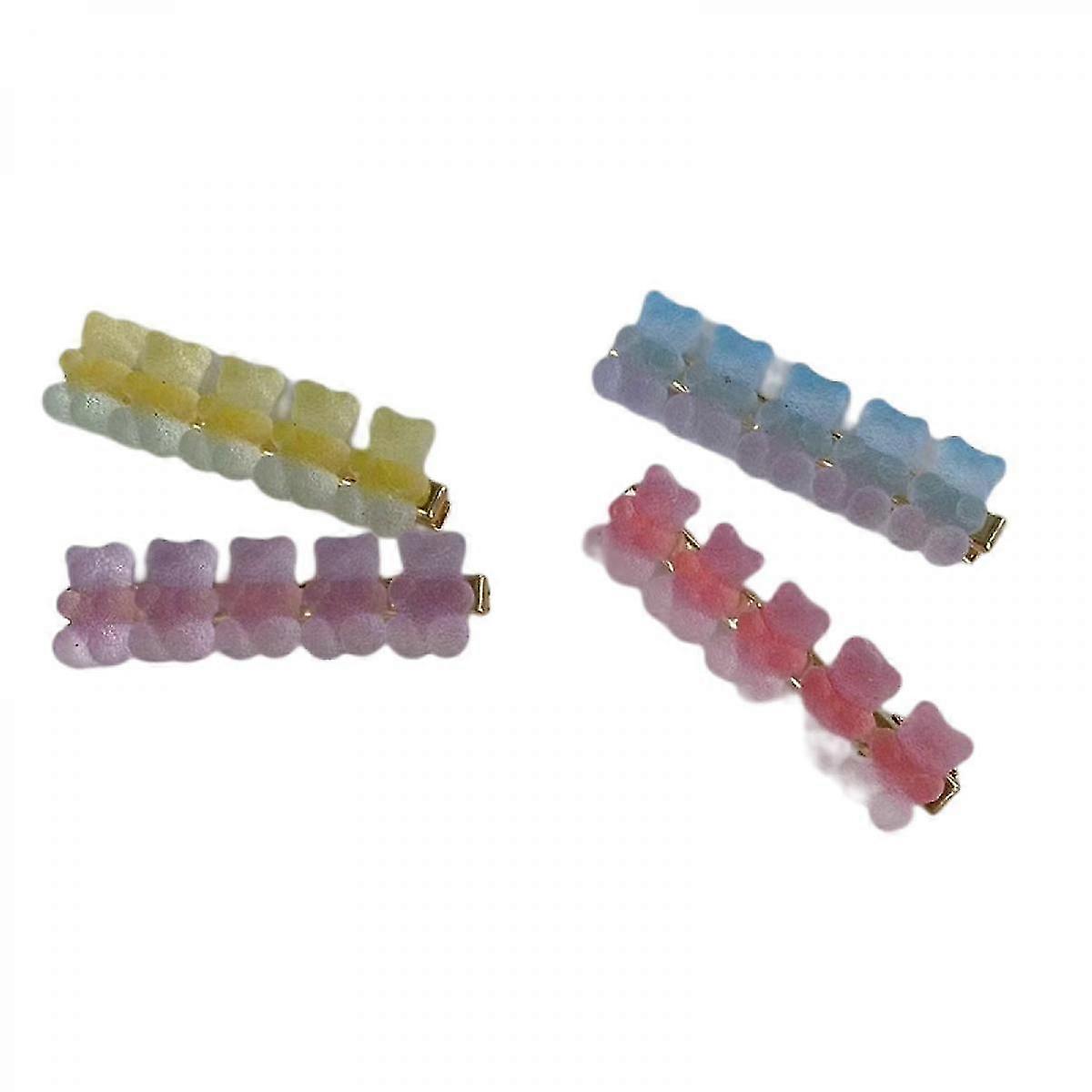 4 Pcs New Candy Bear Hairpin, Sweet And Lovely Girl Style Liu Clip, Side Clip Headdress