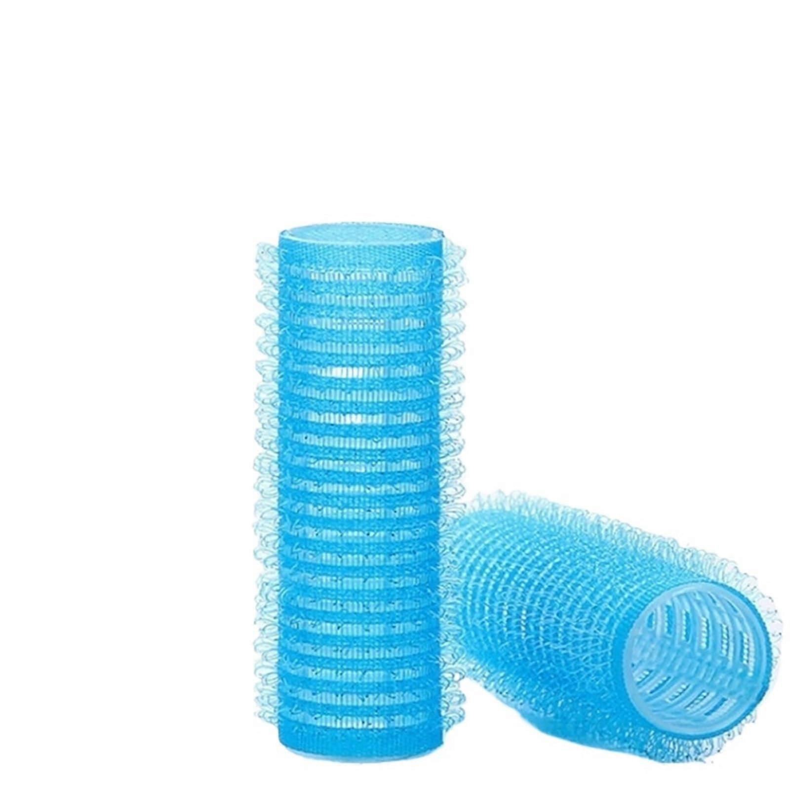 6pcs Self-Grip Hair Rollers, Heatless Hair Curlers for Volume and Bangs, 20mm Self-Adhesive Hook Loop, Blue Styling Tools