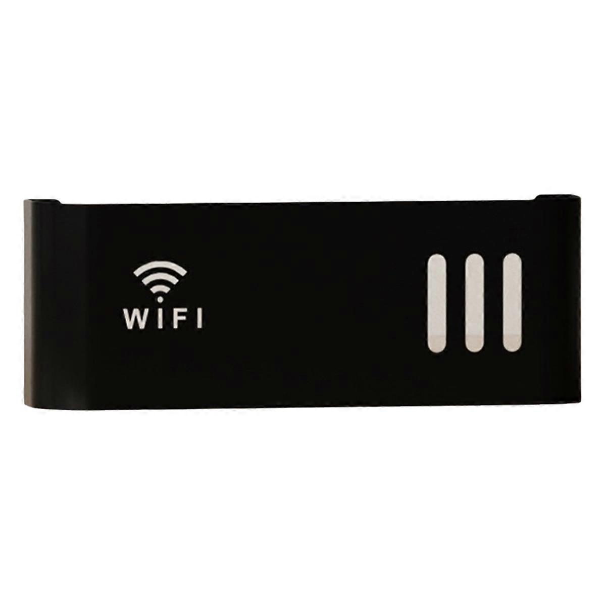 Wall Mounted Wireless WIFI Router Shelf Storage Box Router Rack Cable Power Bracket Organizer Box for Living Room A