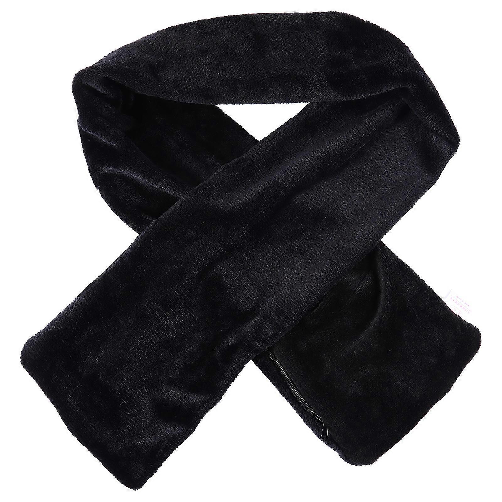 Heated Scarf with Flocking Material for Winter Use Black Warm and Comfortable USB Powered