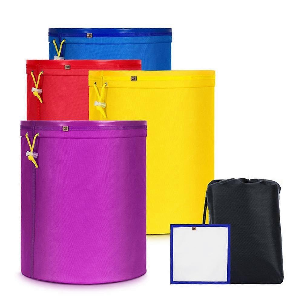 4 Pieces 5 Gallon Filtering Bags Strainer Bags Breathable Mesh Colorful Adjustable Drawstring