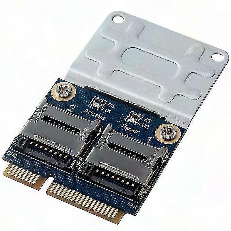 2-in-1 SSD HDD Laptop Mini PCIe to Dual Micro SD/TF Card Reader Adapter