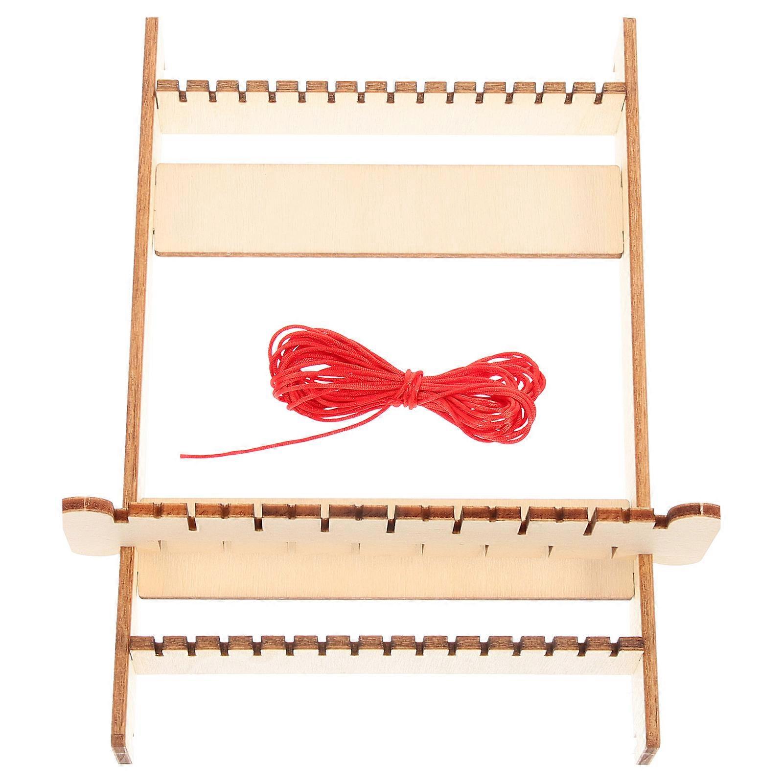 Wooden Loom Kit for Girls with Smooth Surface Beige Color for Home Fun Intellectual Development Toy 1 Set