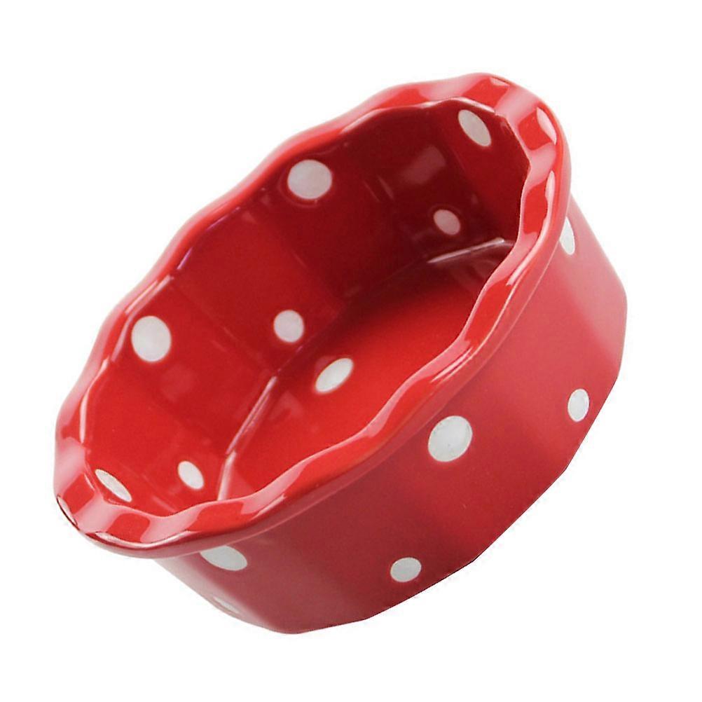 Ceramic Baking Bowl Cute Baking Bowl for Home Use Red Easy to Clean 1Pack