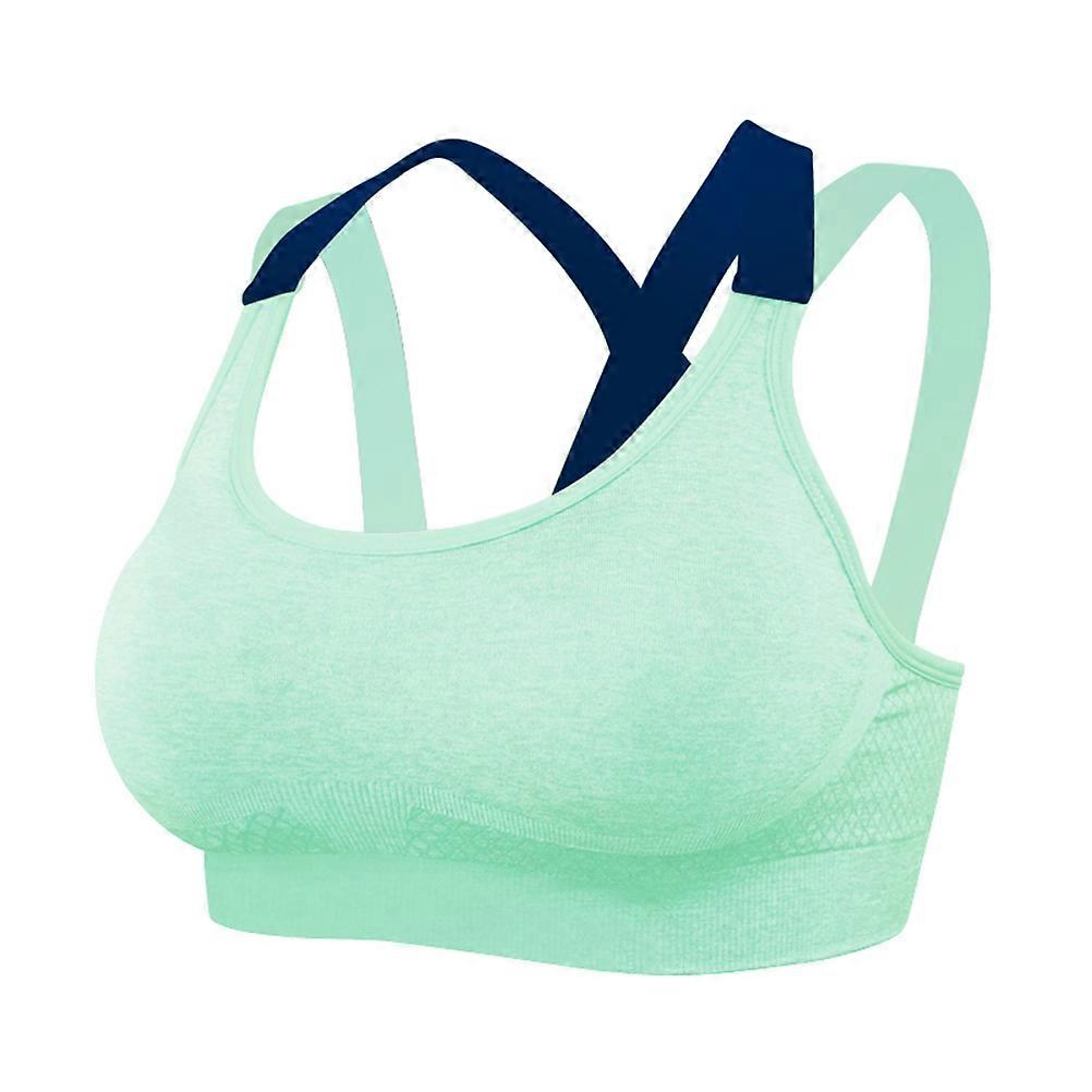 Sports Bra without Underwire Made of Nylon for Home Use Green Lightweight Comfortable Breathable Cool
