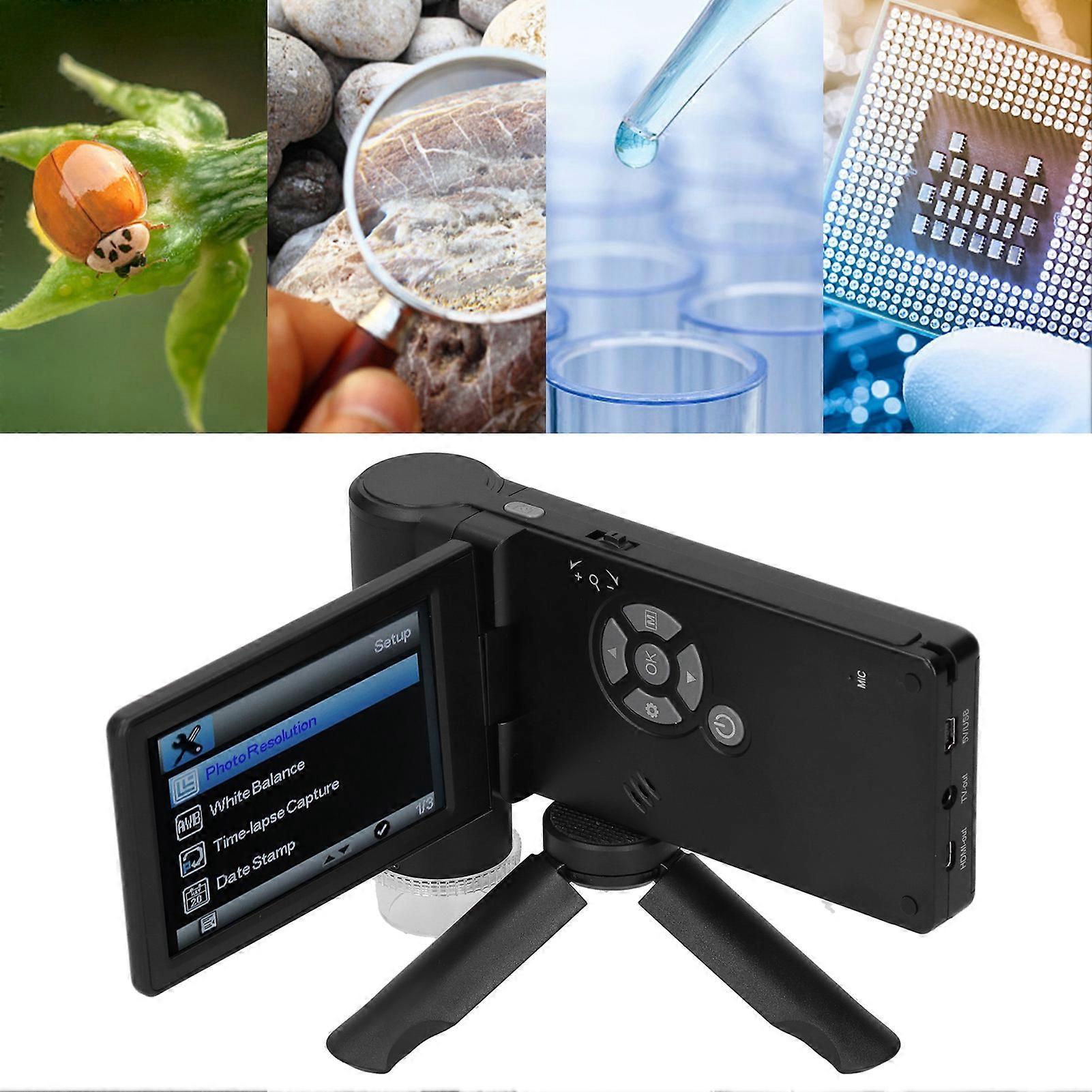 Handheld Digital Microscope 4in LCD 1080p Polarized Light 12MP