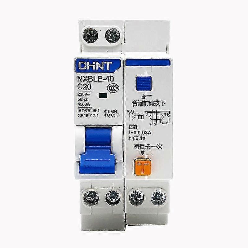 Chint Nxble-40 1p + n interruttore di protezione dalle perdite 230v 10a 16a 20a 25a 32a 40a interruttore differenziale rcbo dpnl