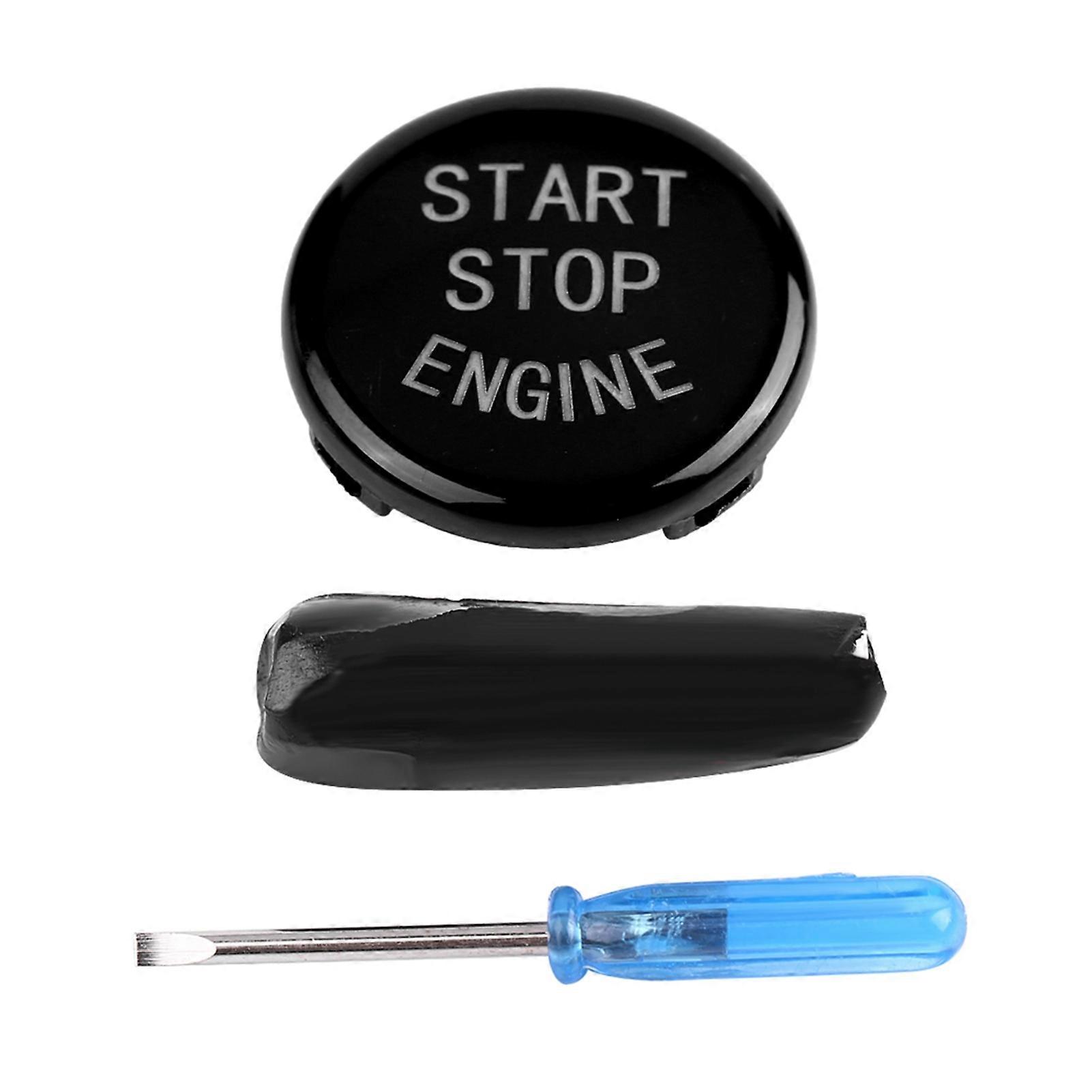 One Key Start Button Engine Ignition Switch Cover for BMW E Disk Bottom (Black)