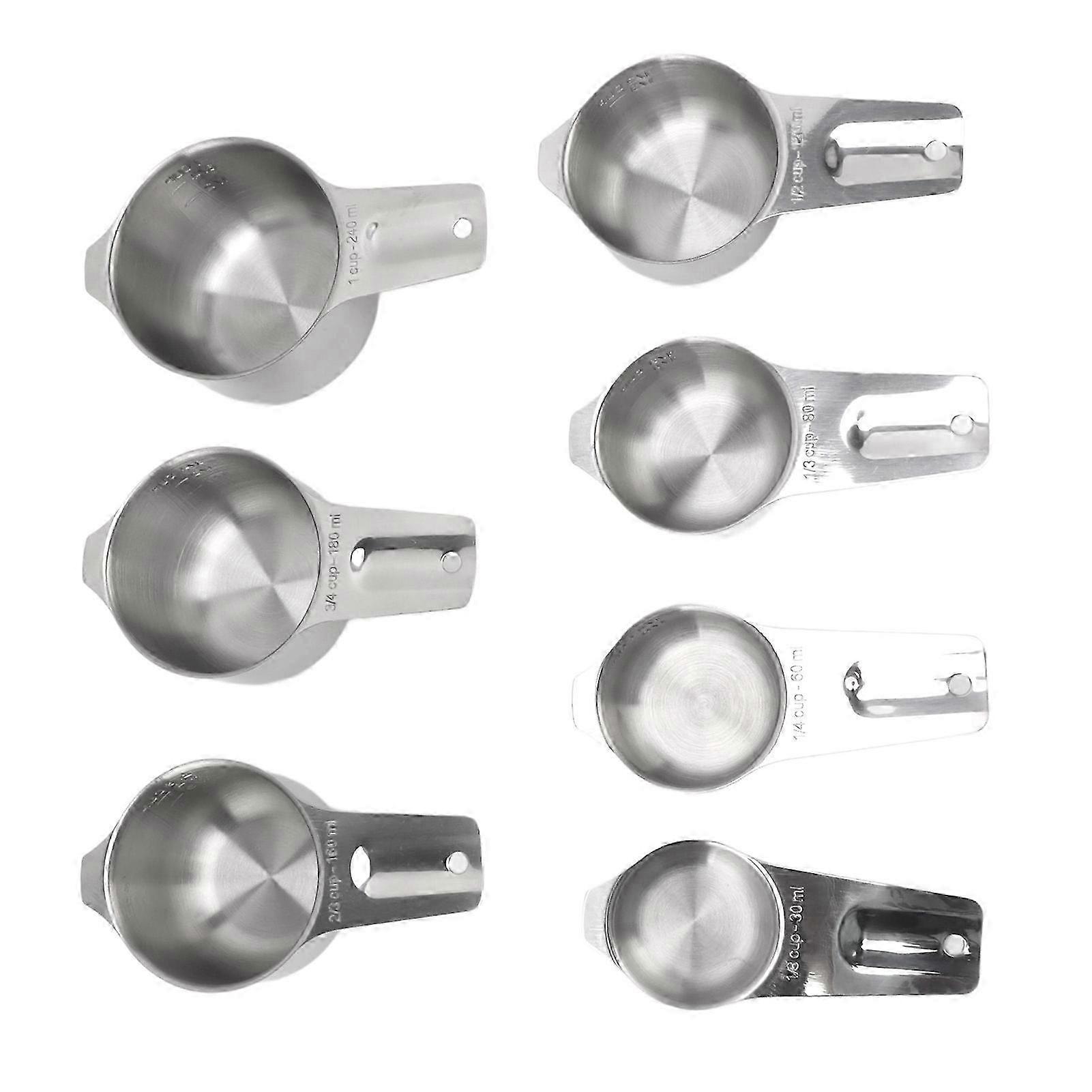 7Pcs Stainless Steel Stackable Multifunctional Metal Nesting Measuring Cups Set for Kitchen Tools 2025