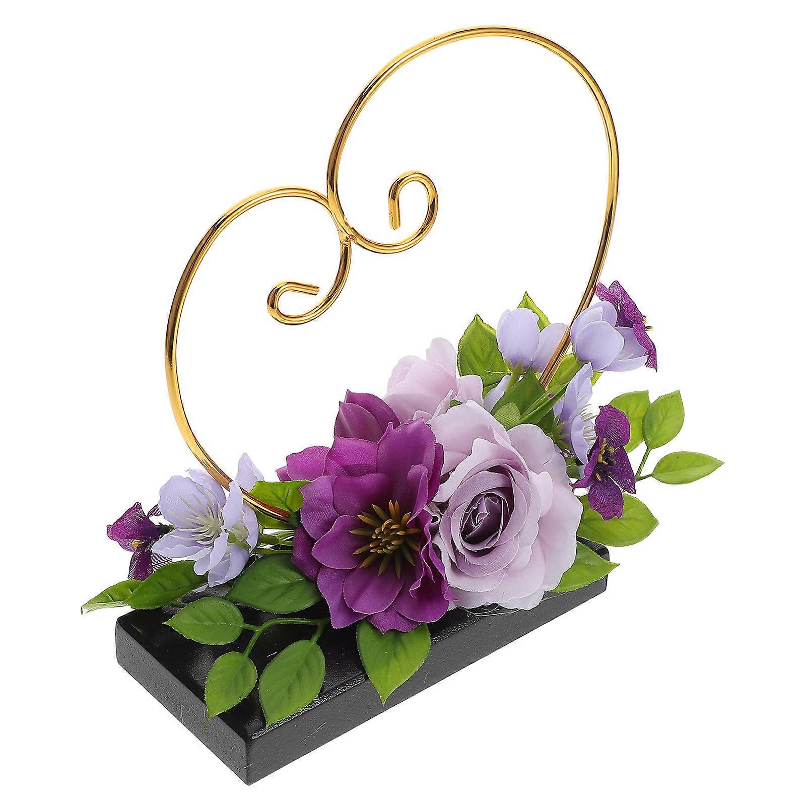 3Pcs Purple Heart Jewelry Display Stand for Wedding Ring Organizer