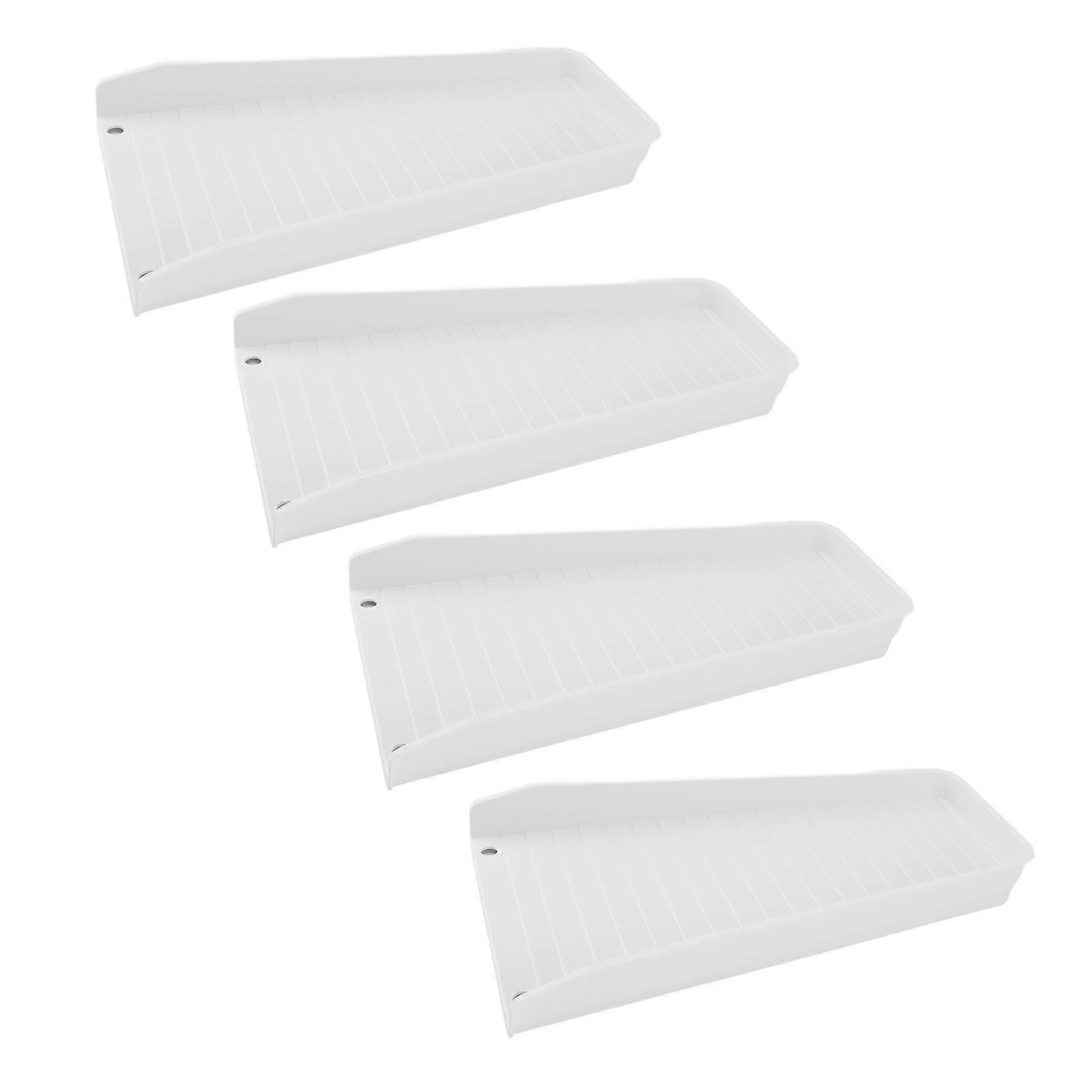 4PCS White Downspout Splash Blocks 41.4x5.1cm with Nails