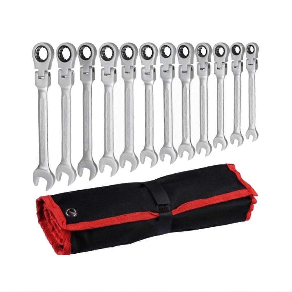 Ratchet Wrench Kit Vanadium Steel Set for Repairing Use 12Pcs with Mirror Polishing