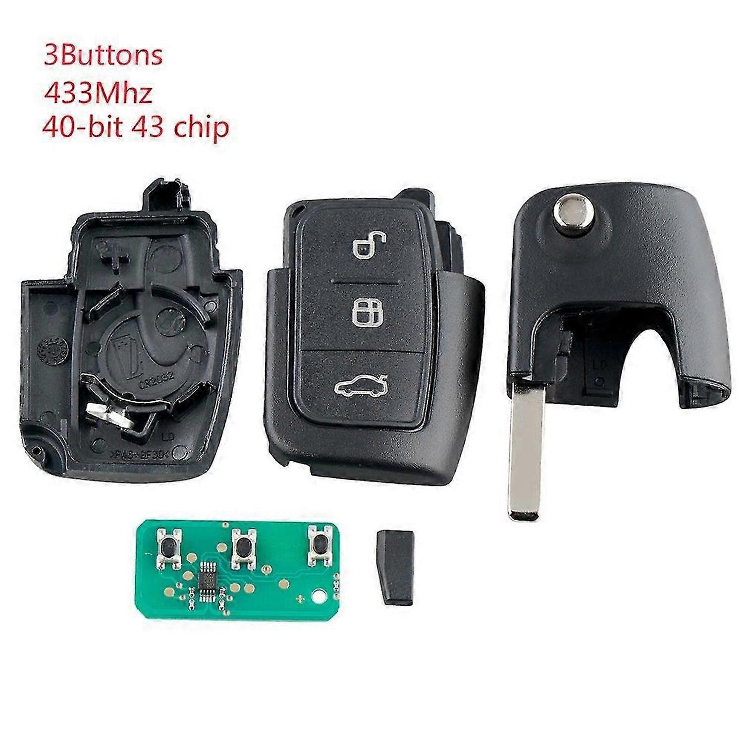 Car Smart Remote Key 3 Buttons Fit For Focus Fiesta 2013 433Mhz
