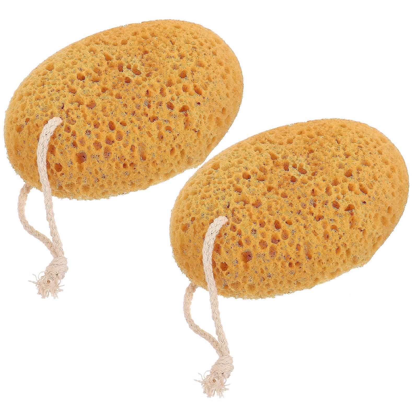 Exfoliating Bath Sponge Body Scrubber for Shower 4Pcs Orange Set