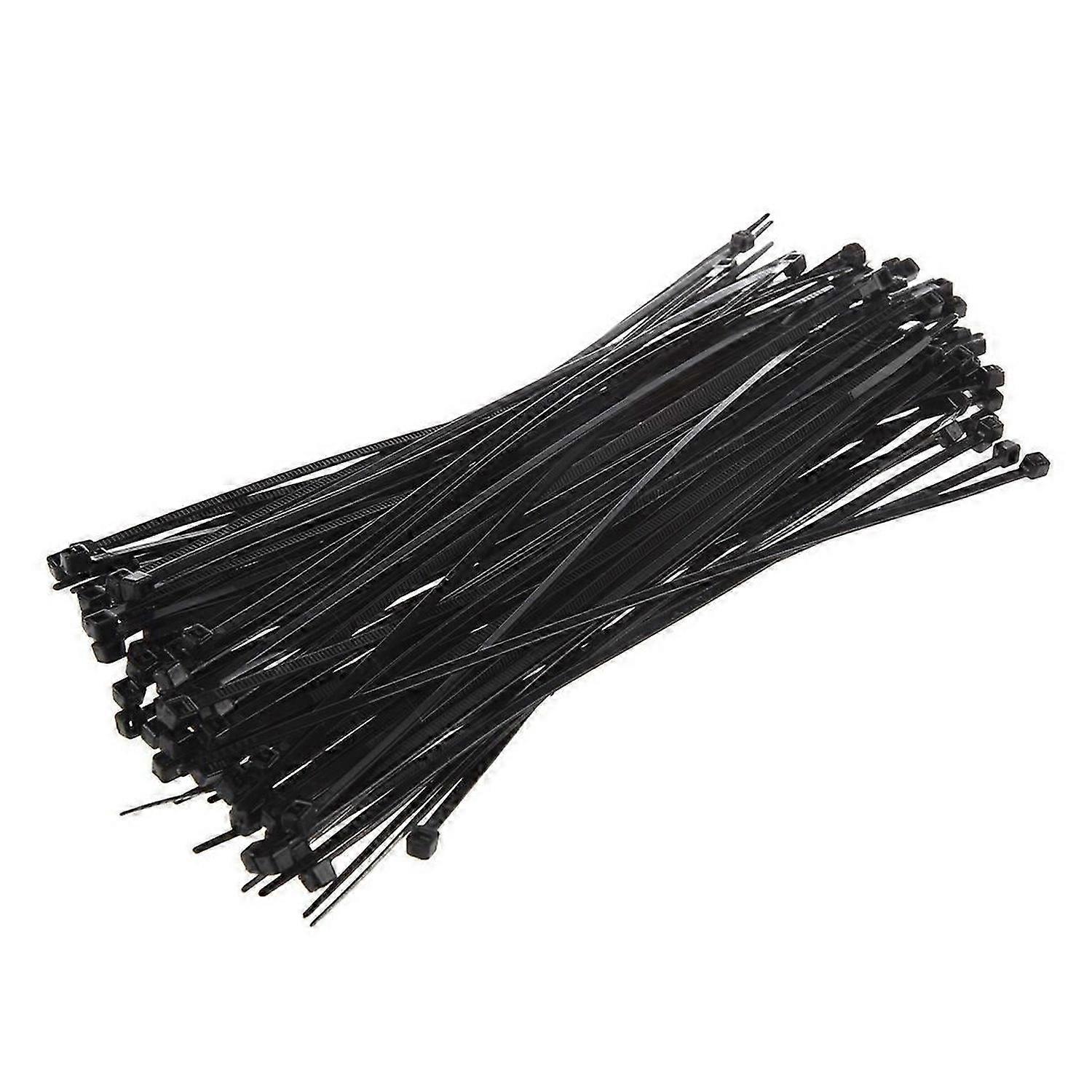SODIAL(R) 8" Plastic Cable Zip Ties 100-Pack (Black)