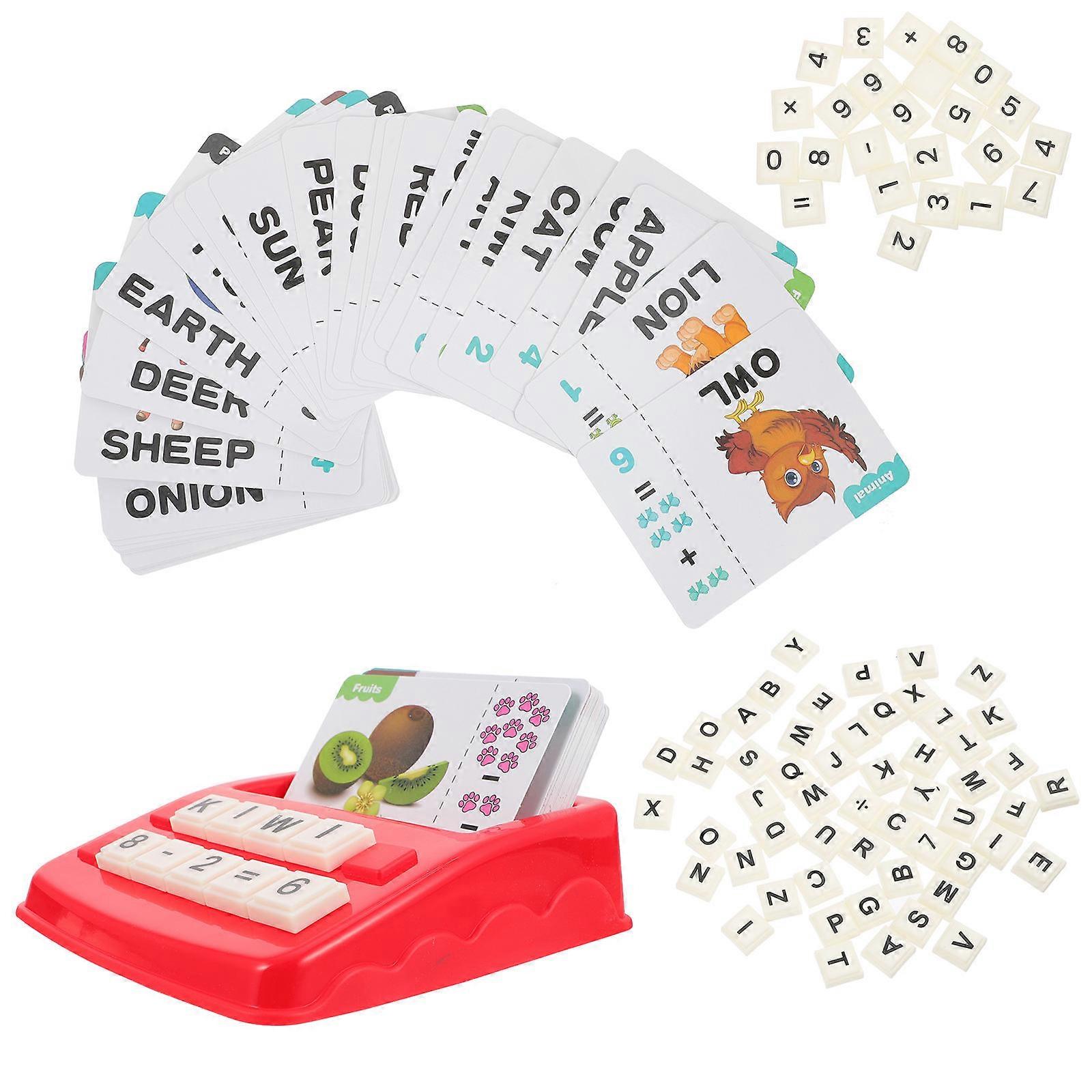 Letter Recognition Game Home Kindergarten Red Plastic Paper Non Toxic Materials for 1 Set