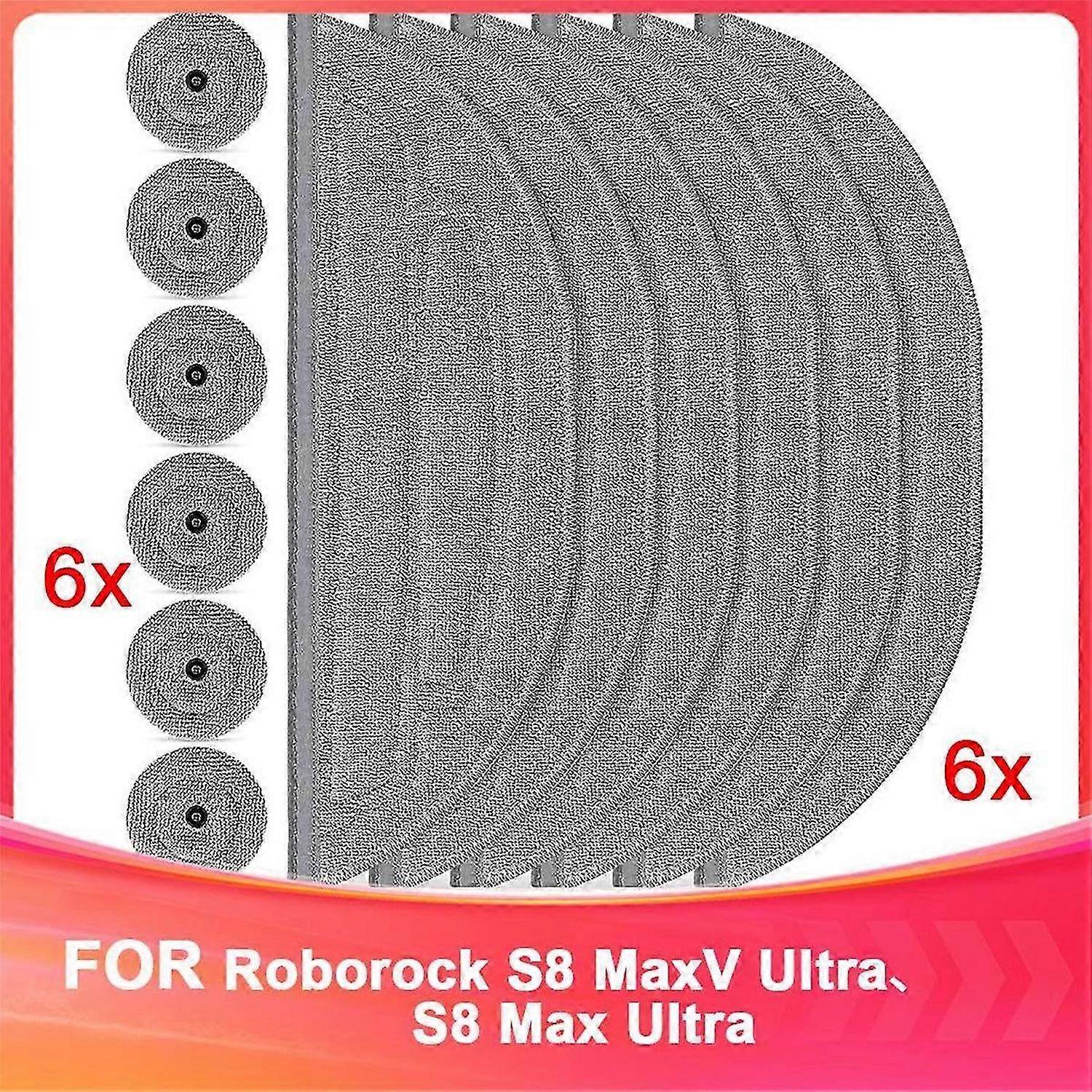 Wipes for Roborock S8 MaxV Ultra Robot Vacuum Cleaner,Wipes and Side Wipers, Silver Ion Microfibre V