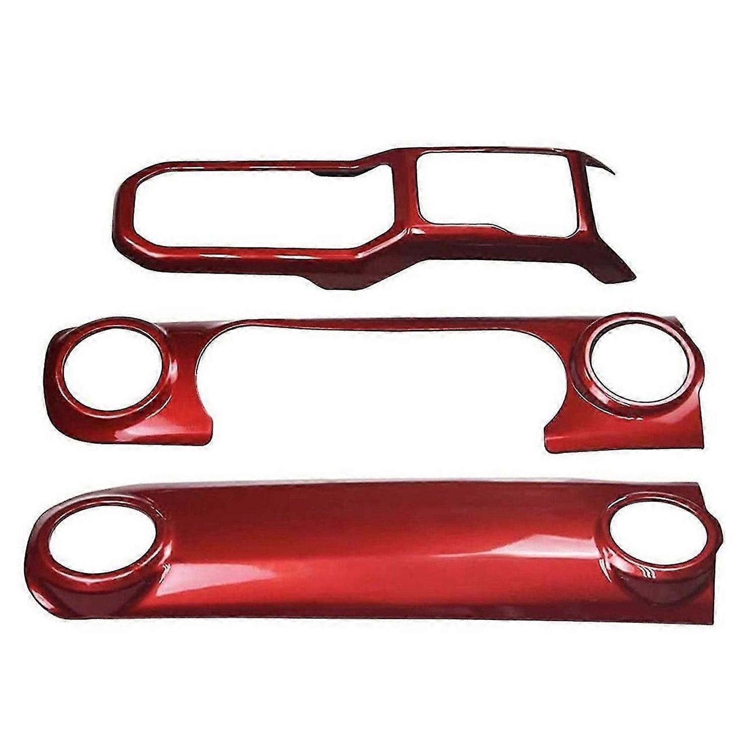 JL Center Console Panel Dashboard Cover Trim for JL 2018-2021/ JT 2020 Accessories (Red)