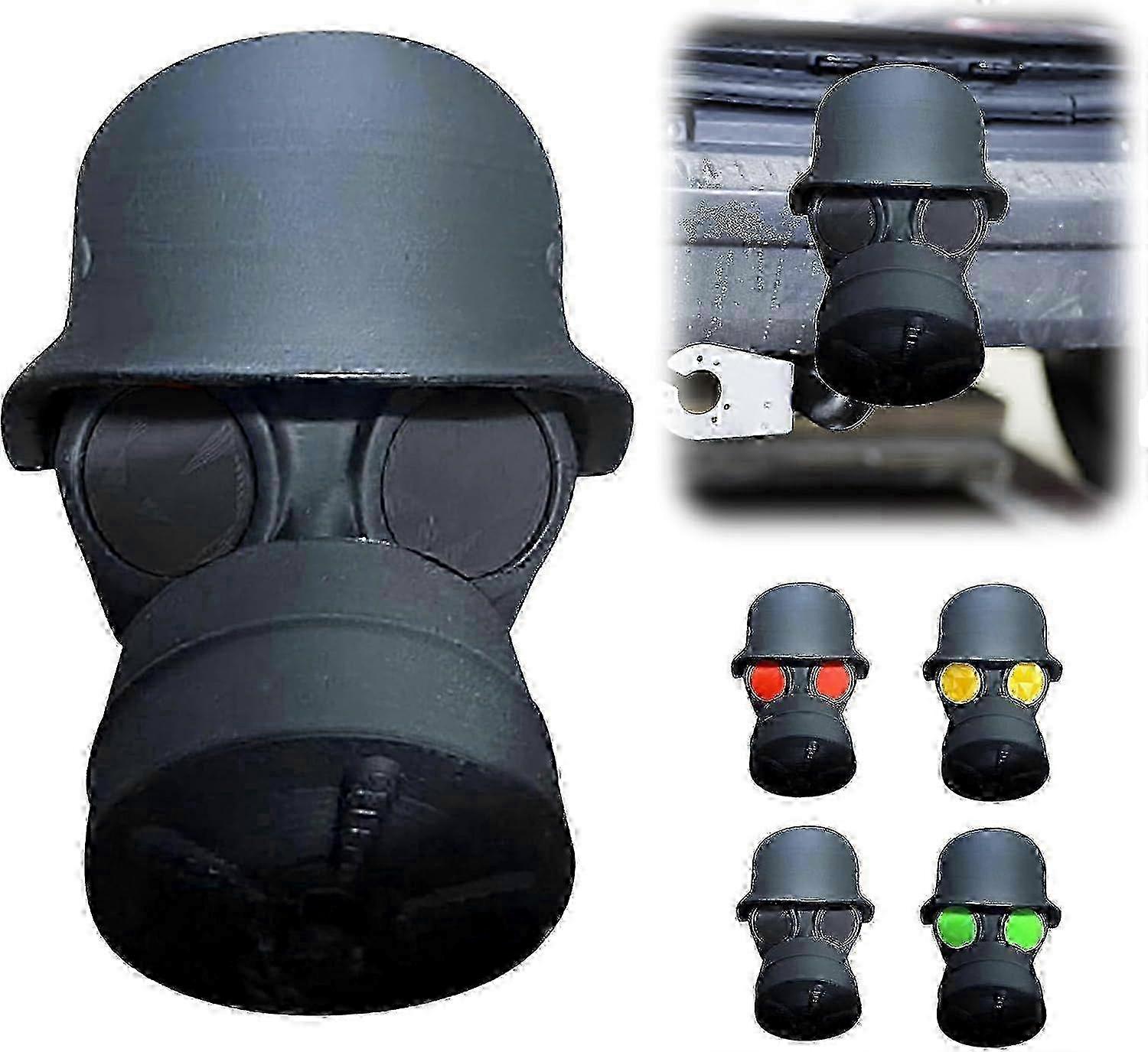 Cover Cap for Towing Hitch, Gas Mask, Helmet Shape Shield, Dustproof, Waterproof, Plastic Towing Hitch Shield for 50 mm Ball Head Trailer Hitch C