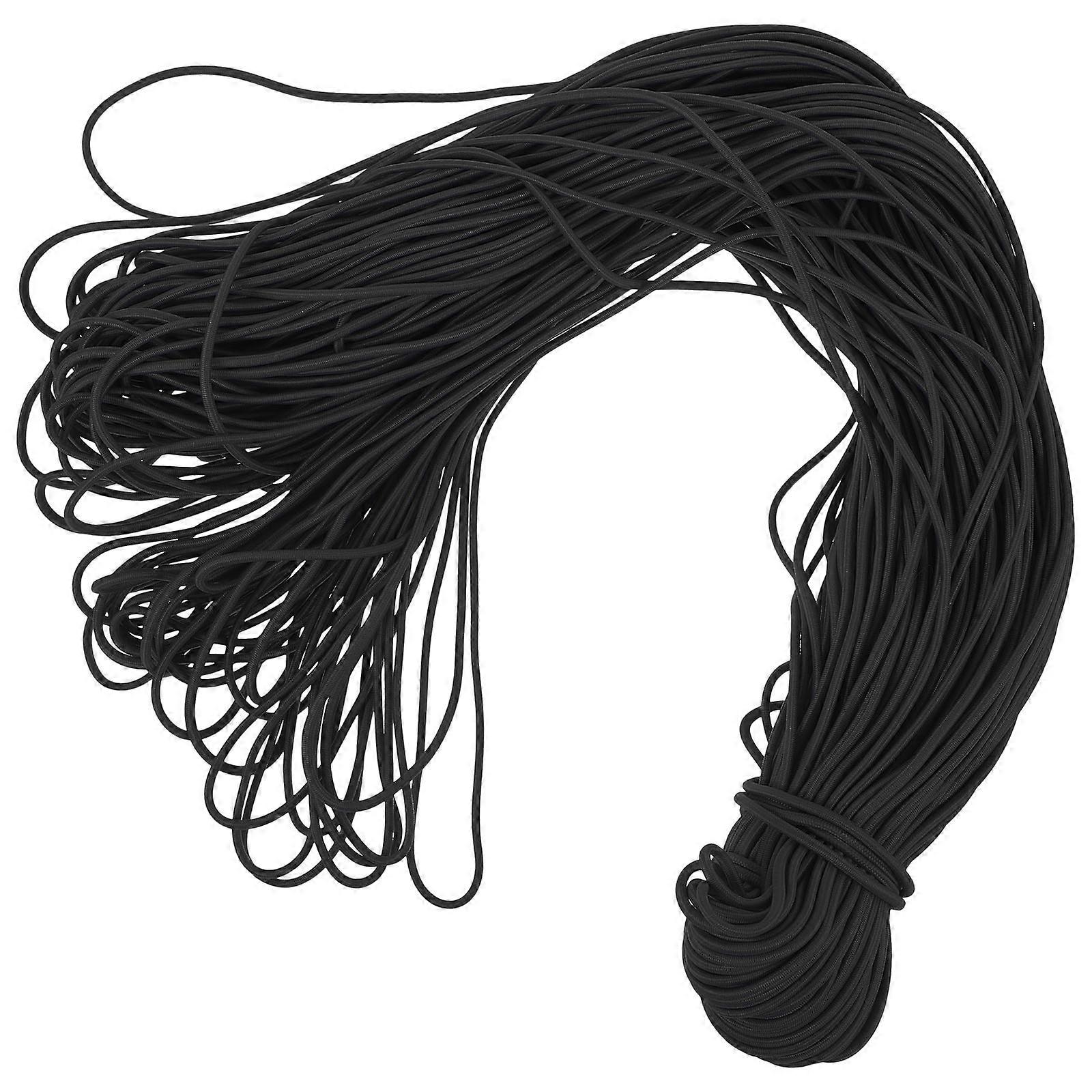 Elastic Cord Stretch Band For Pants Hair And Everyday Use Black Polyester 1Set