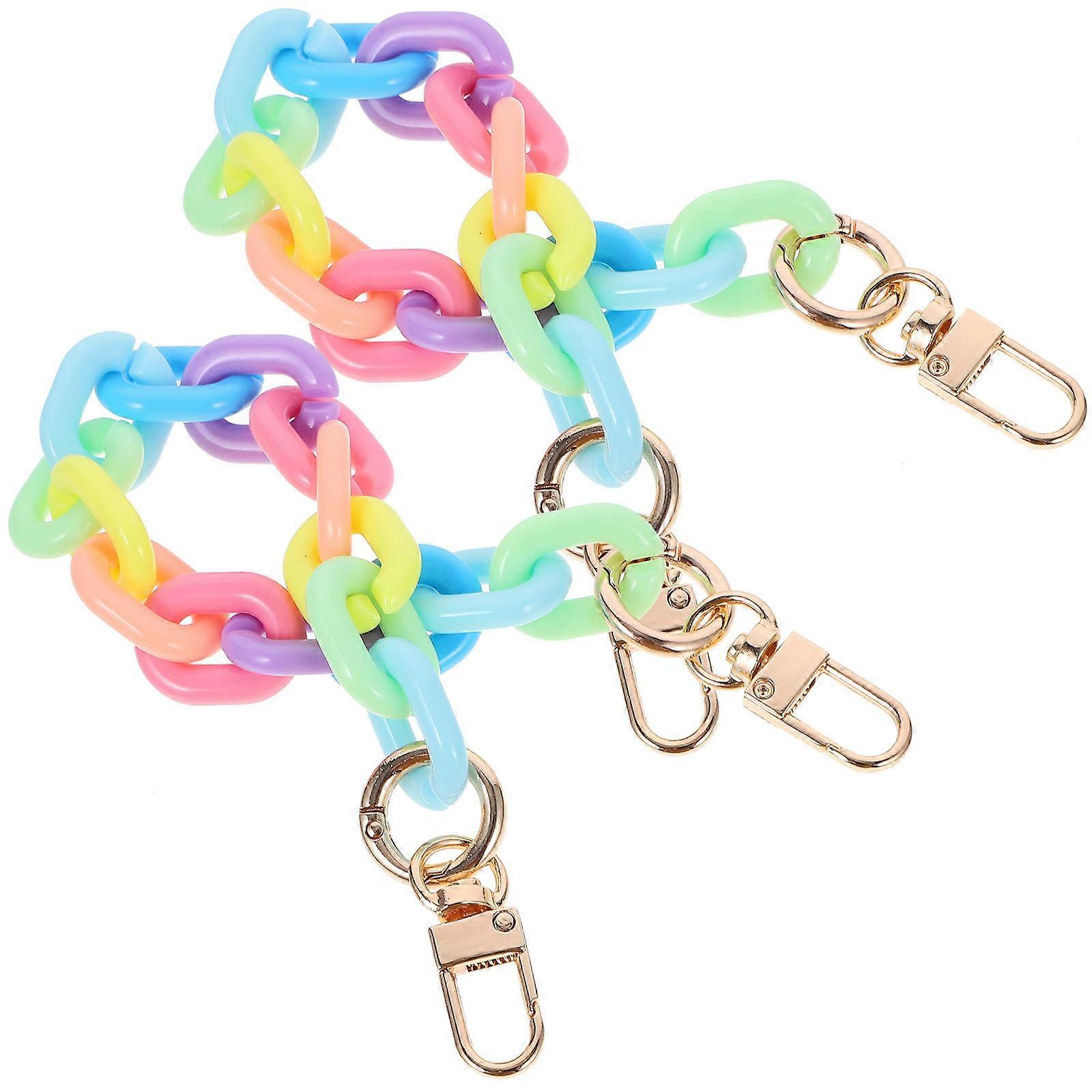 Resin Handbag Chain for Women Bag Handle Replacement 2Pcs Assorted