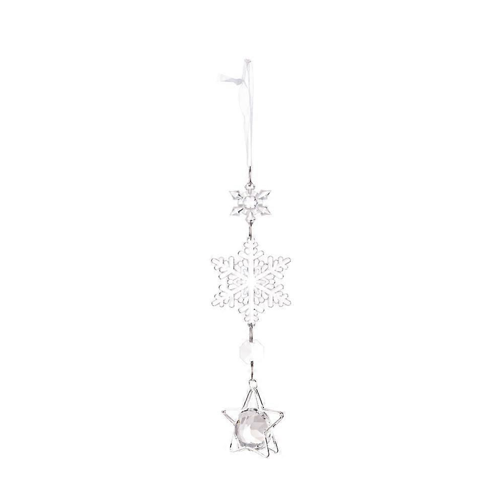 18Pcs Christmas Crystal Ornaments Ornament Tree Snowflake Icicle Clear Pendants