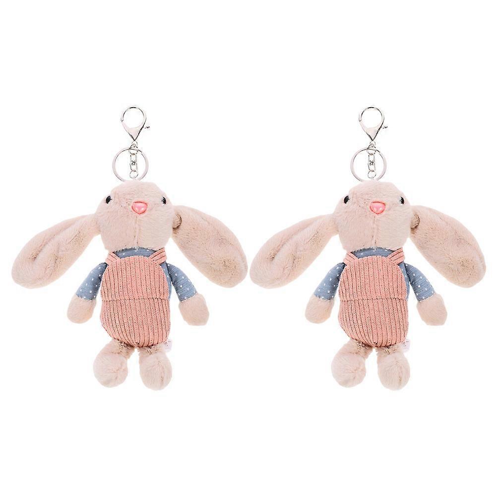 Stuffed Bunny Keychain Rabbit Plush Pendant for 6Pcs Bag Hanging Decoration