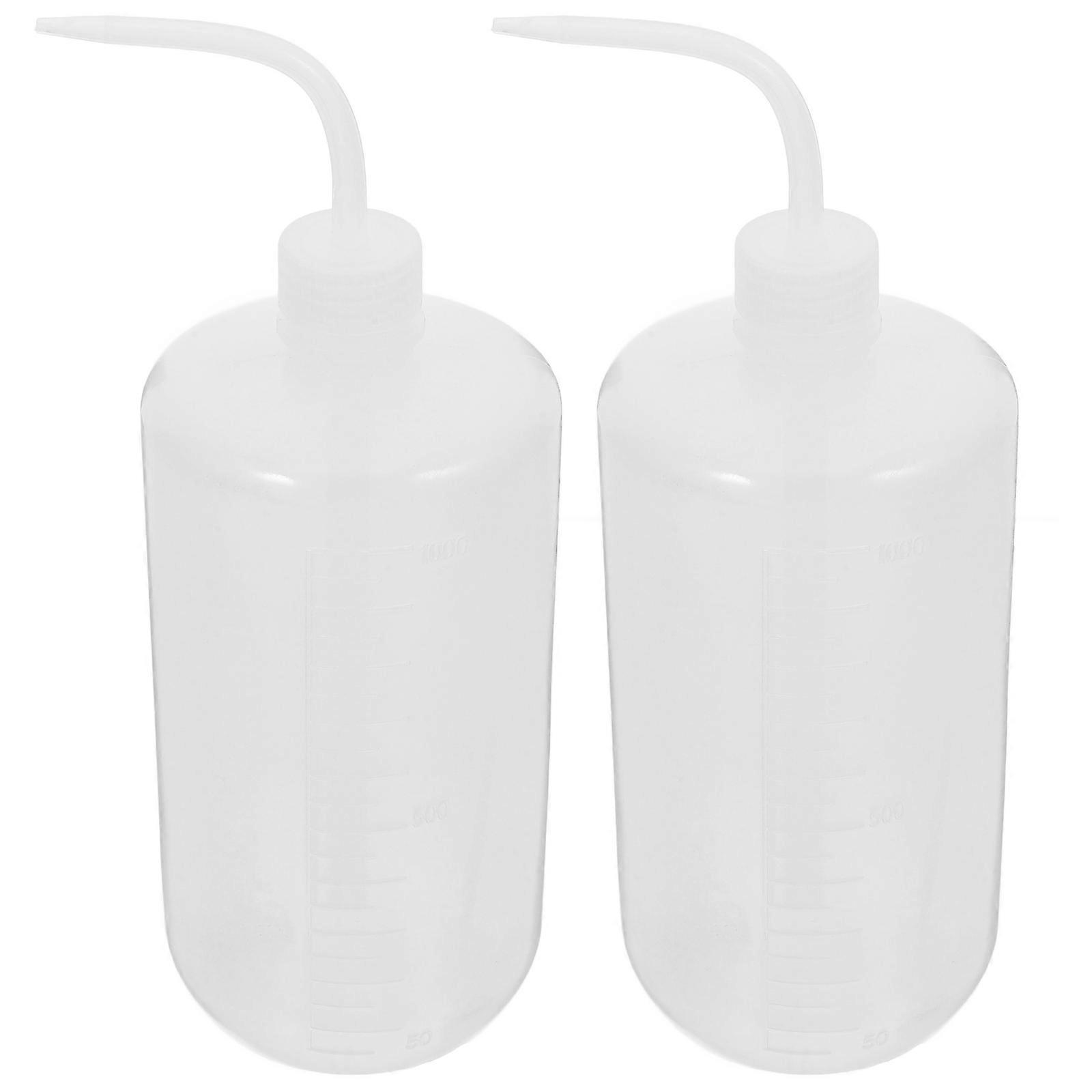 Plastic Squeeze Bottle for Watering 2Pcs with Curved Mouth and Scale