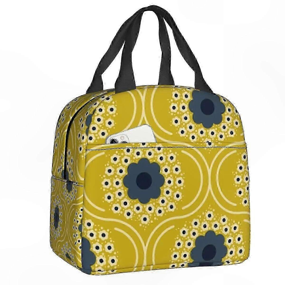 Orla Kiely Bubble Flowers Isolerad Matsäck För Kvinnor Läckagesäker Skandinavisk Termisk Kylare Lunch Tote Beach Camping Resor