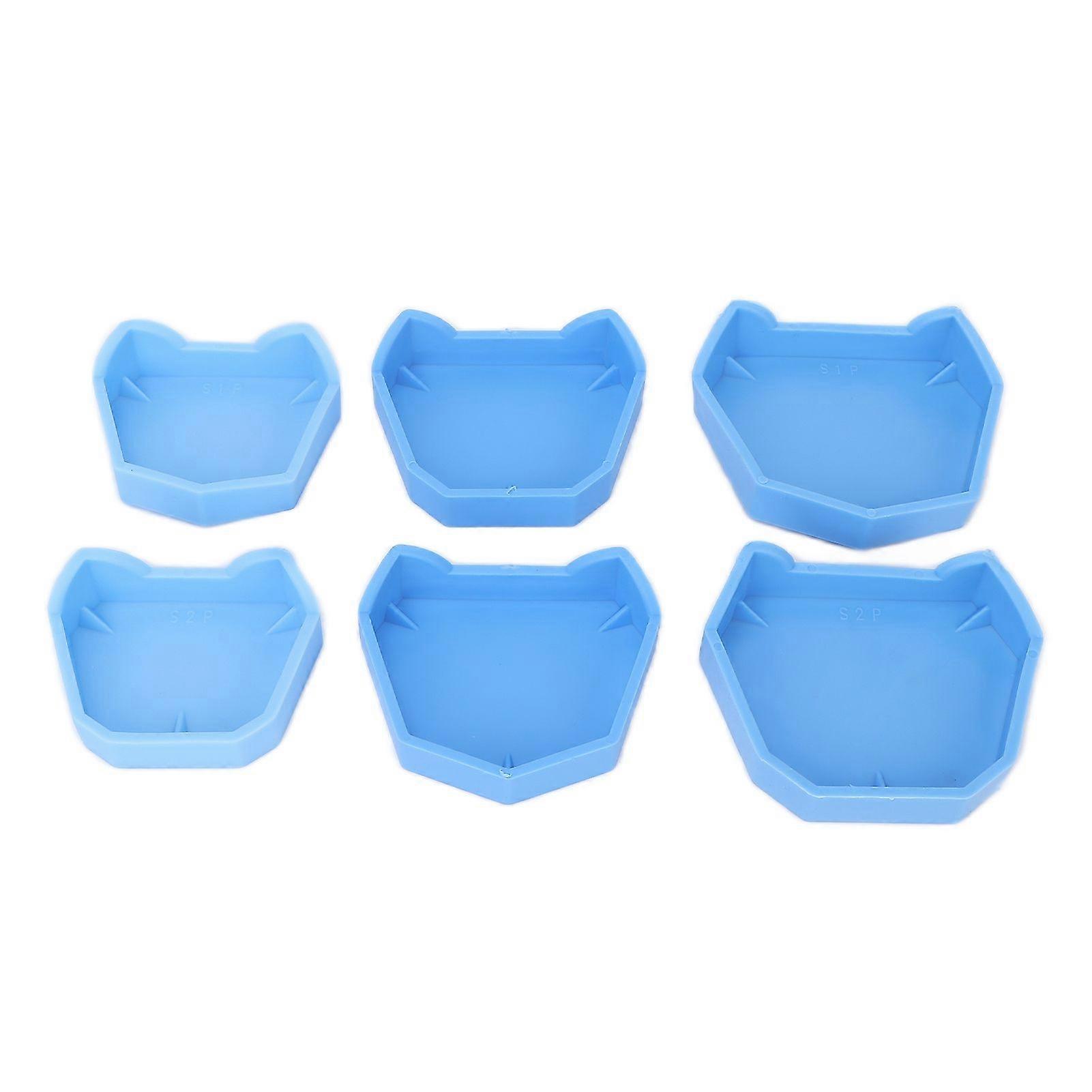 6pcs Dental Lab Model Base Silicone Dental Lab Former Base Molds Plaster Model Loading Blue