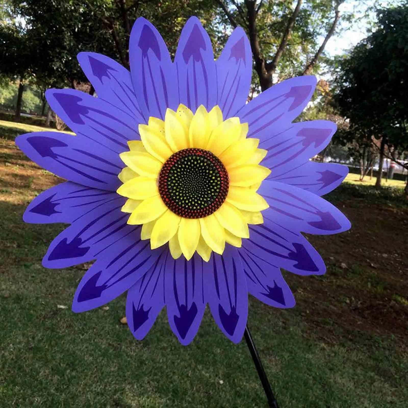 YOLOKE Purple Plastic Sunflower Wind Pinwheel