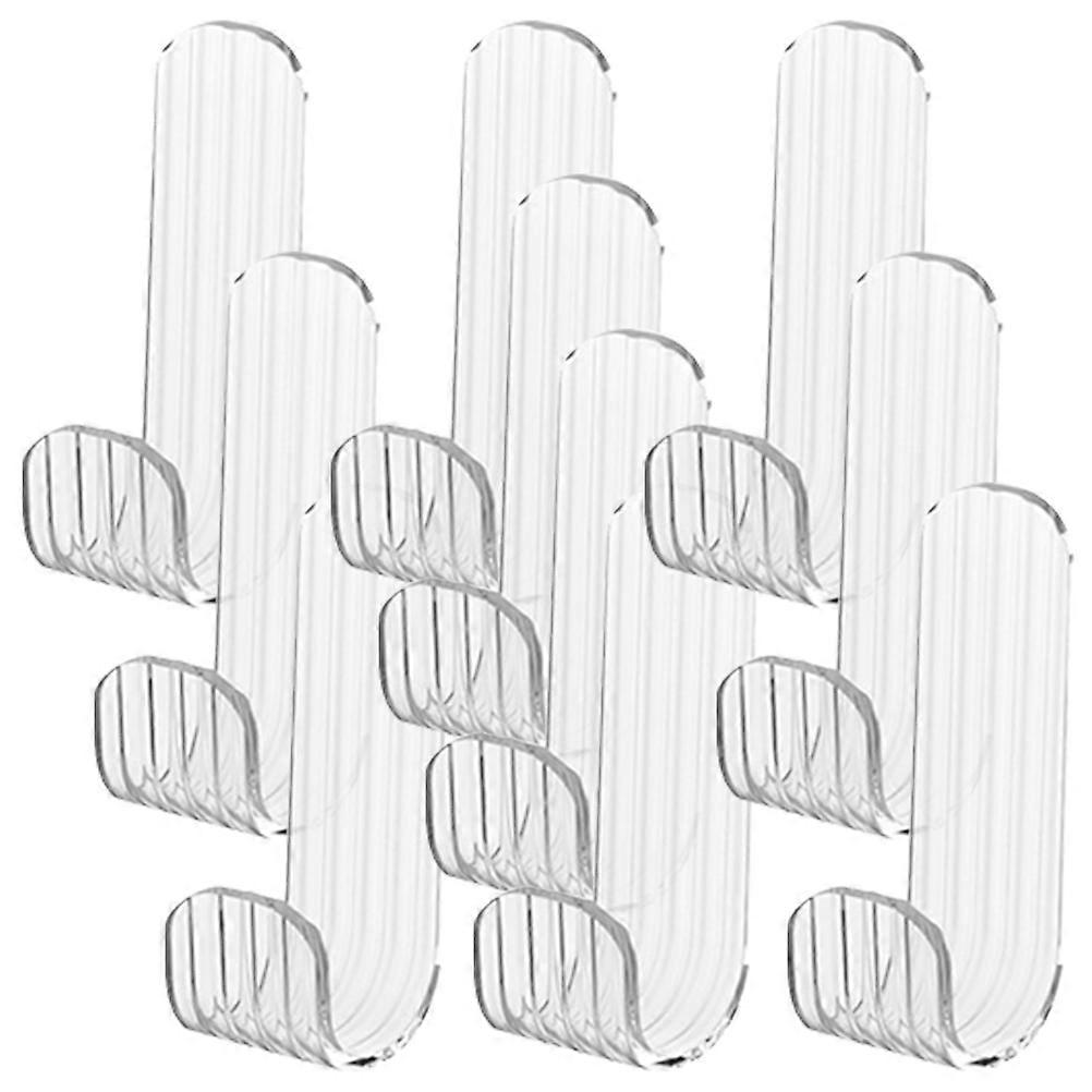 Removable Wall Hooks Adhesive Hook for Hanging 20Pcs Transparent Sticky Hangers