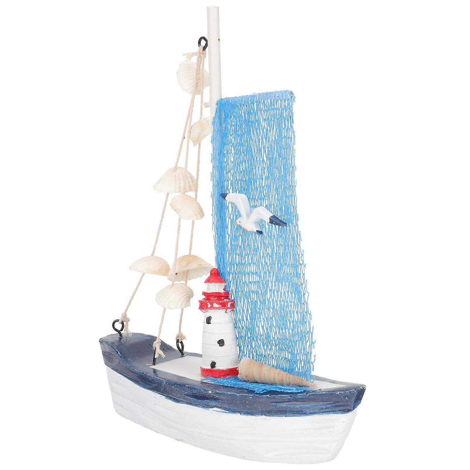 Sailing Ship Model for Decor 3Pcs Nautical Boat Mediterranean Set