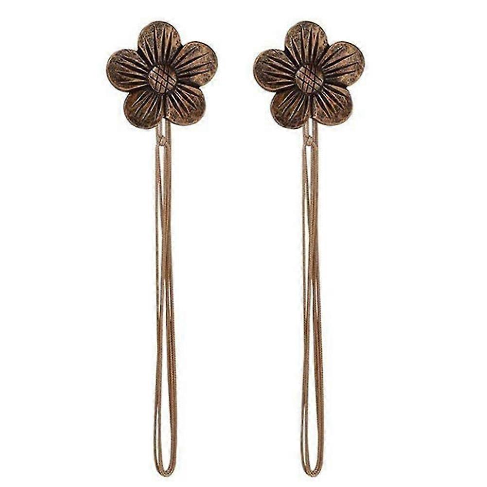 Hand Engraving Curtain Tieback Flower Shaped for Home Use 1Pair
