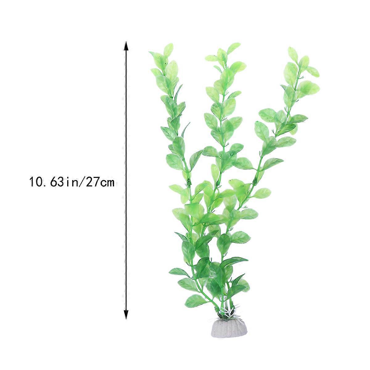 Artificial Plants for Fish Tank Green Plastic Decorations 3Pcs Set