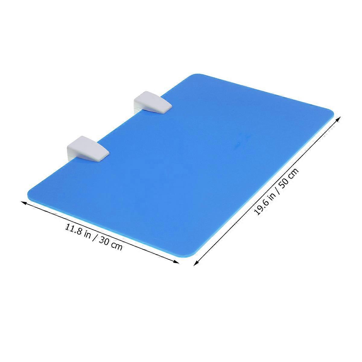 Desktop Partition Acrylic Baffle Panel For Office Workers 50x30cm Blue Stylish Office Style Reduce Disturbances 1Pcs
