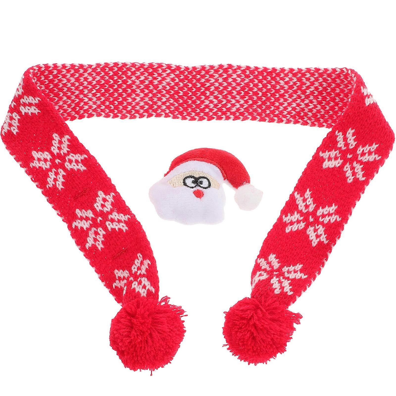 Pet Scarf Plush Scarf for Dog with Warm Keeping Function 1Pcs Red